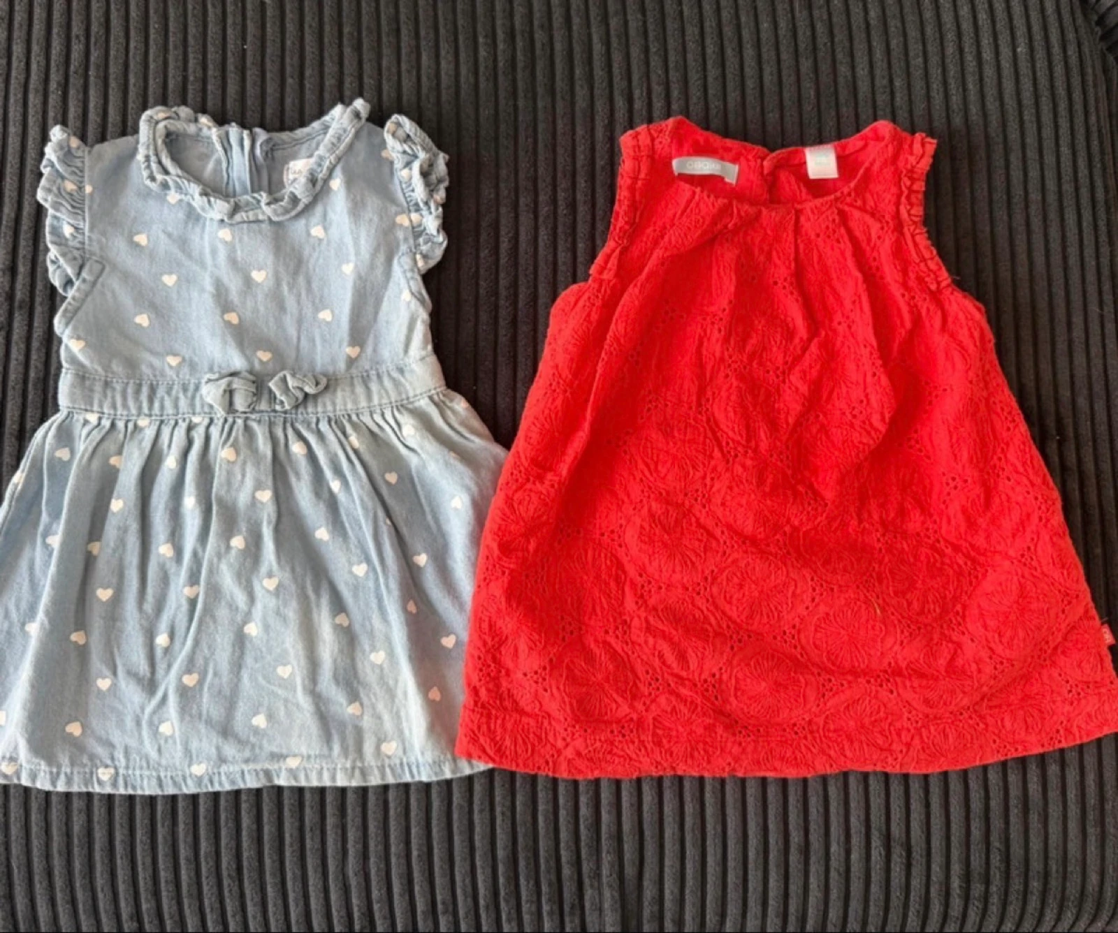 Lot de 2 robes manches courtes - 6 mois
